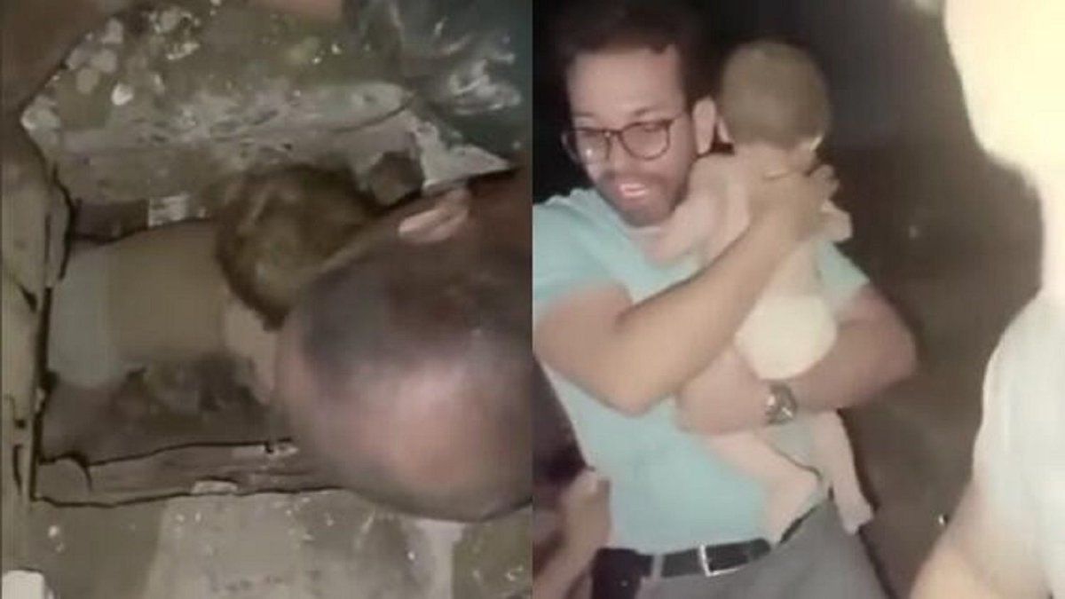 una mujer y un bebé fueron hallados con vida entre los escombros tras el terremoto