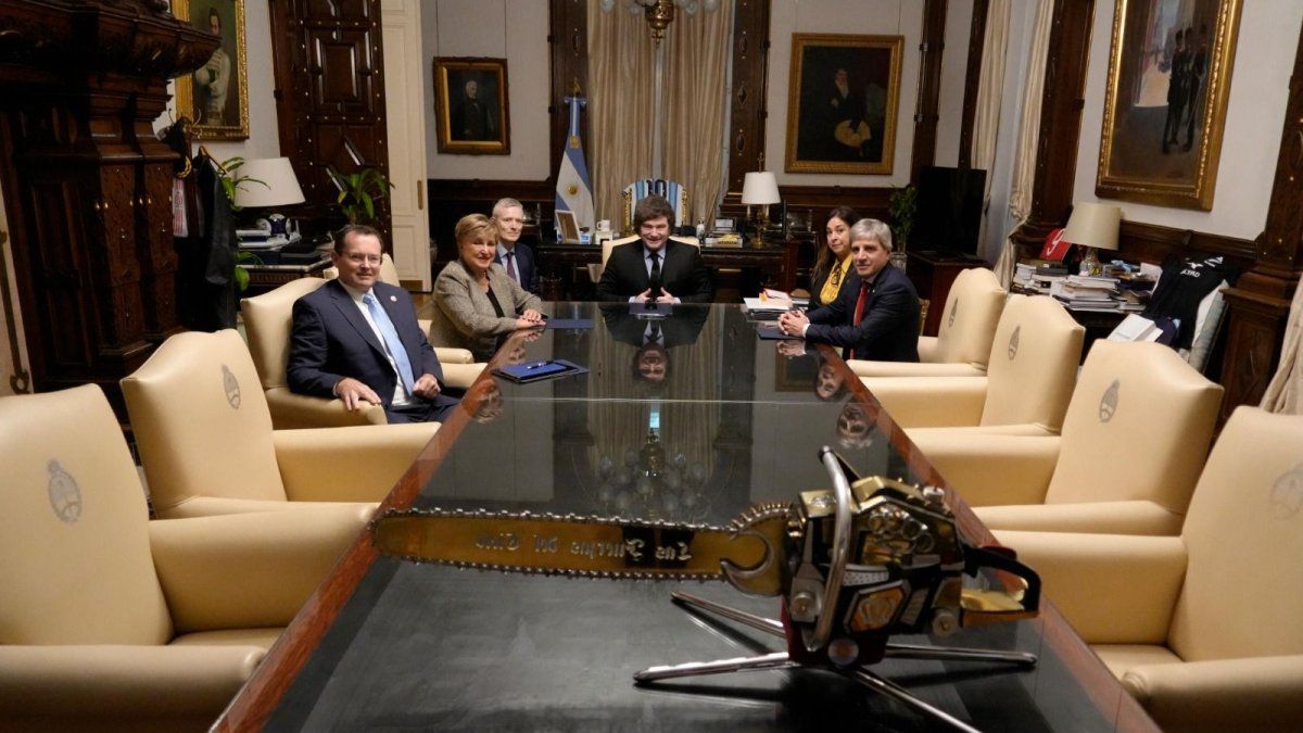 Tras la conferencia de prensa, Javier Milei recibe a Kristalina Georgieva en Casa Rosada