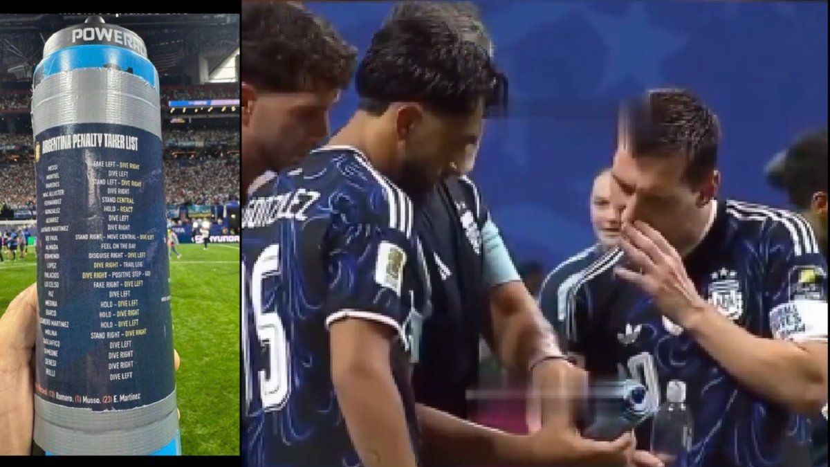 la Selección encontró la botella de Pickford con las instrucciones para los penales