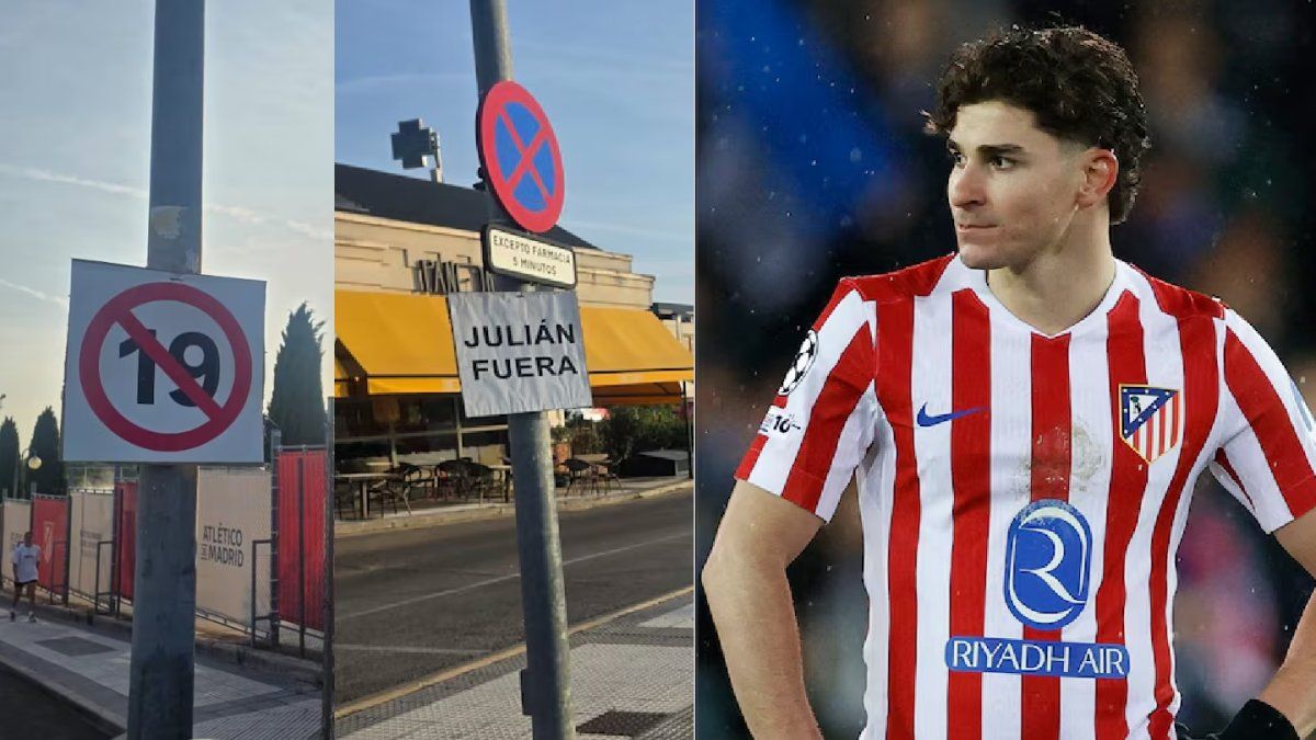 Hinchas del Atlético Madrid cancelaron a Julián Álvarez con carteles en las calles