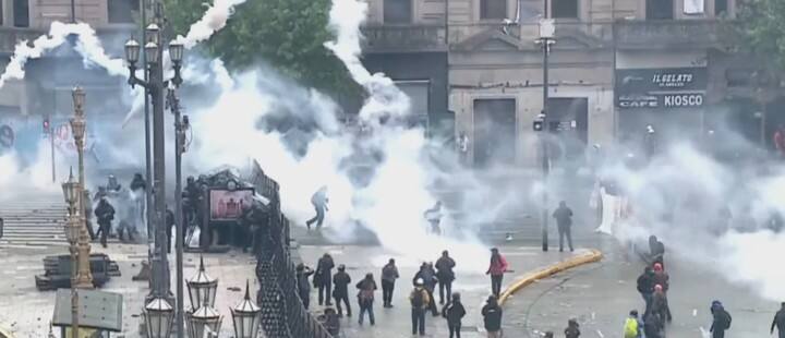 Marcha universitaria, con incidentes.