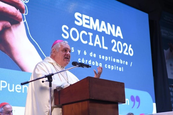 El presidente de la Conferencia Episcopal, Marcelo Colombo, durante la Semana Social 2026.