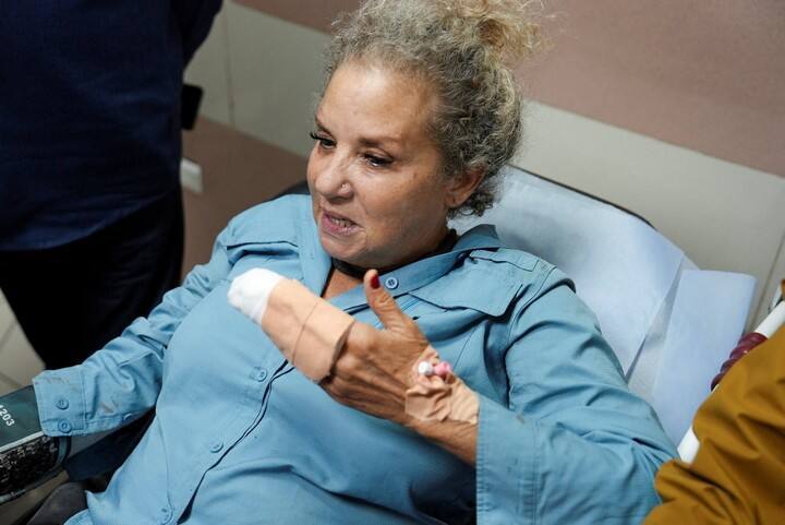 Heidi Levine en el hospital de Ramallah. Foto: Reuters