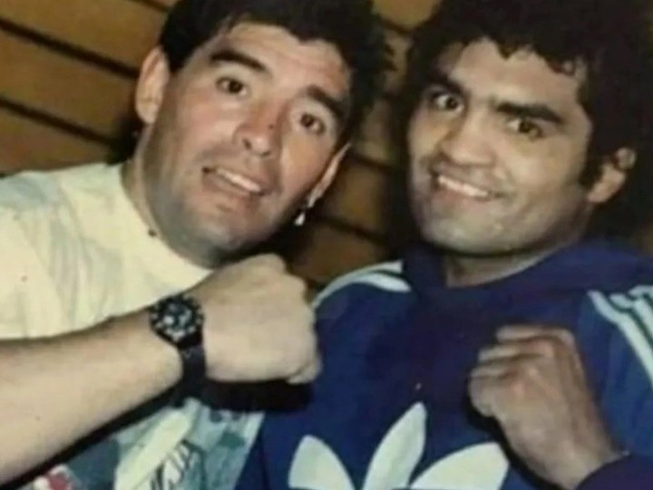 Diego Maradona y el Roña Castro, una admiración mutua.