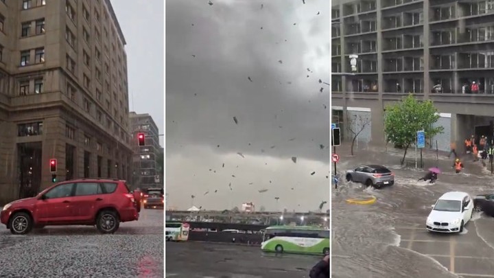 Temporal en Chile, con inundaciones, granizo y voladura de techos.