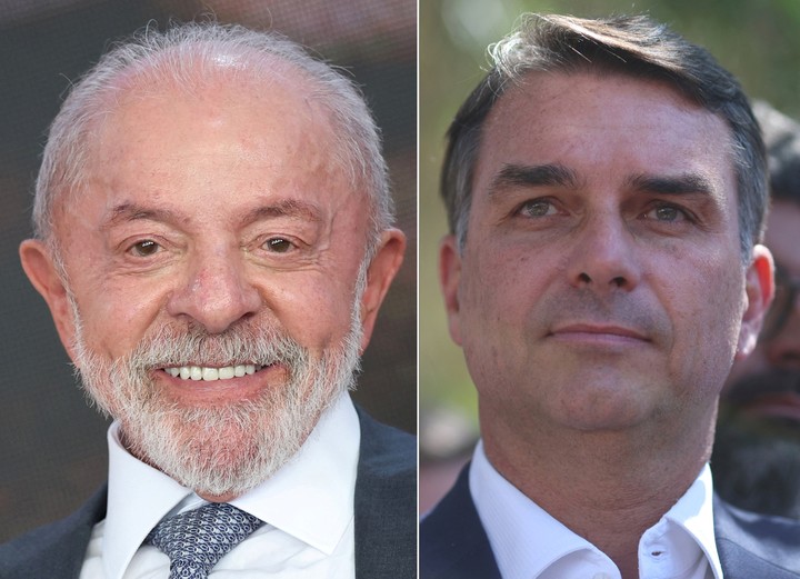 Según el sondeo, Flávio Bolsonaro (PL) cuenta con un 46% de intención de voto, y Lula un 44%. Foto Reuters
