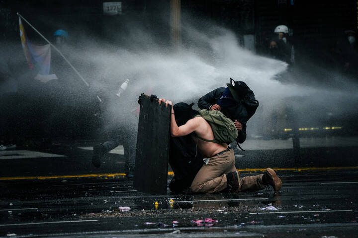 Incidentes en la marcha federal universitaria. Foto: Mariana Nedelcu
