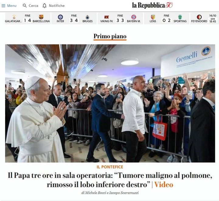 La salud de León XIV en los principales medios del mundo