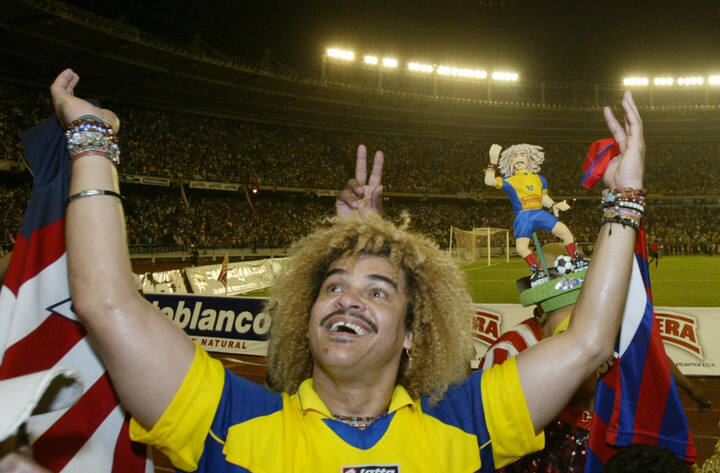 La icónica melena del Pibe Valderrama
