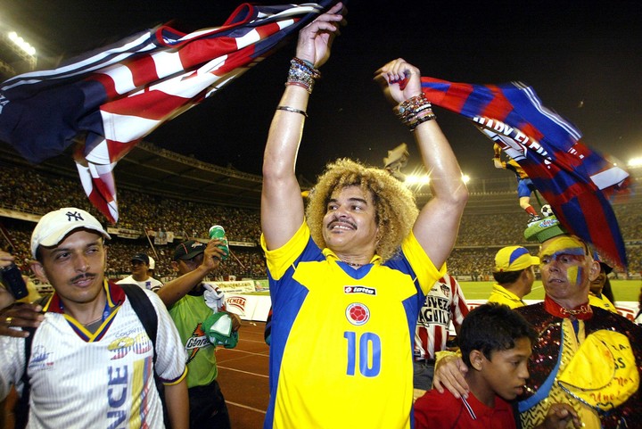 El pibe Valderrama en su despedida del fútbol
