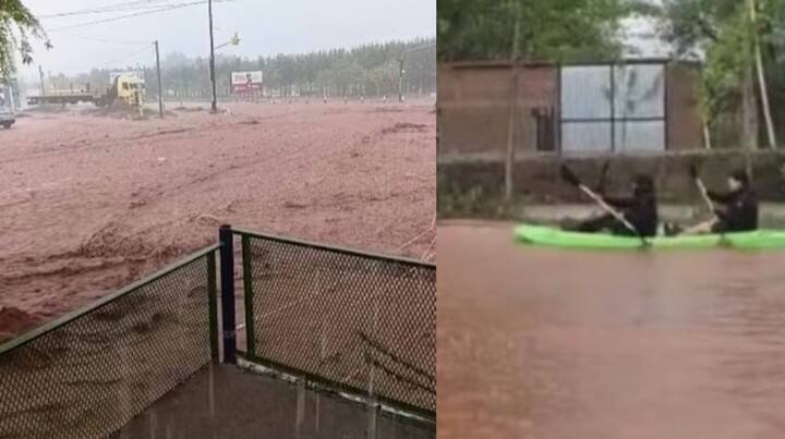 Las condiciones climáticas y de la zona significaron fuertes inundaciones en la localidad de Añelo, Neuquén.