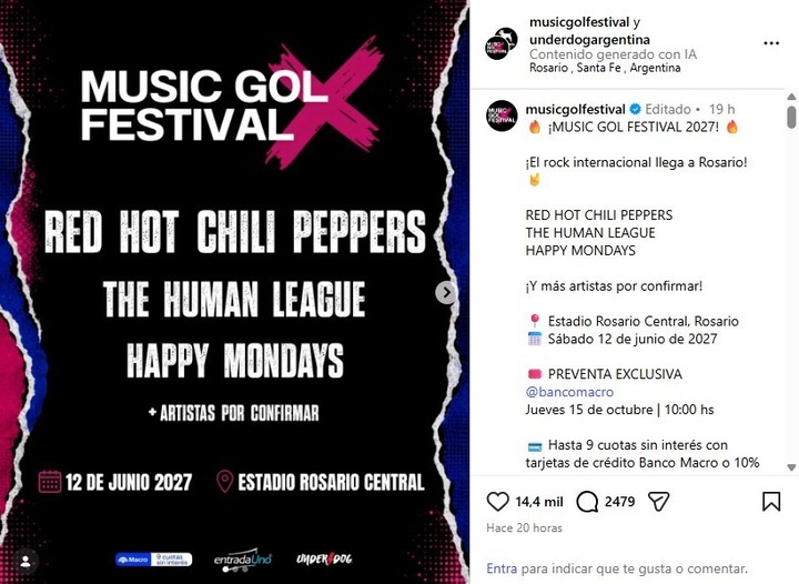 Red Hot Chili Peppers desmintió que venga a la Argentina y Rosario Central apuntó a la productora que lo anunció