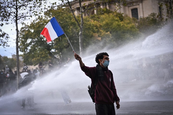 Protestas estudiantiles en Francia. Foto: EFE